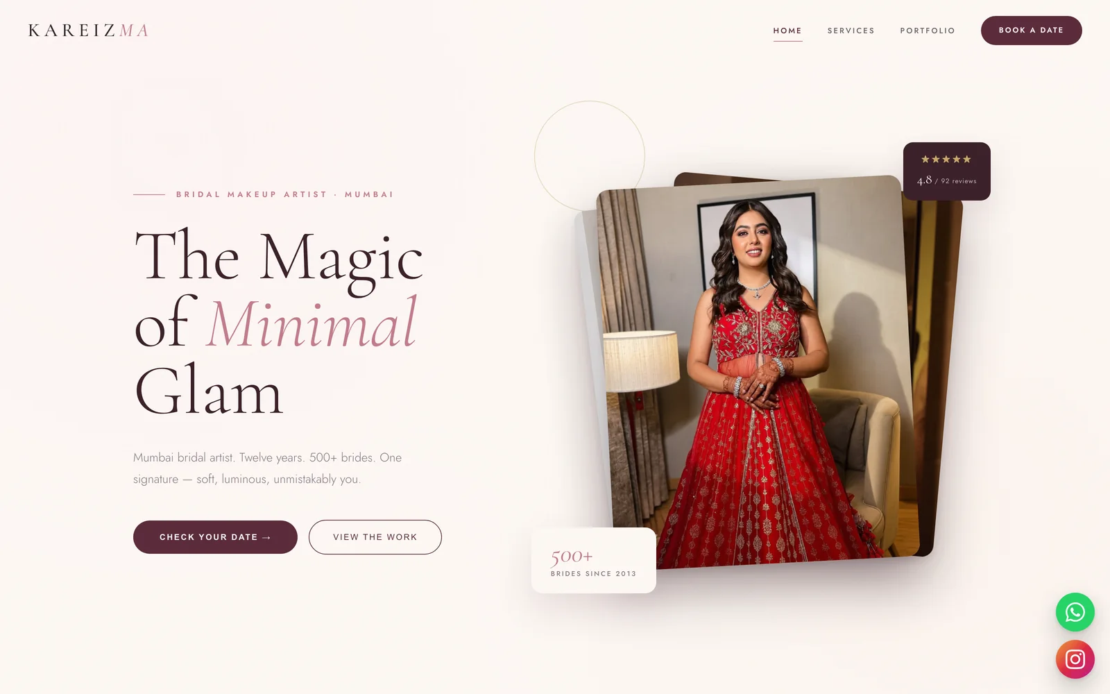 The Home page of a website we built for a client