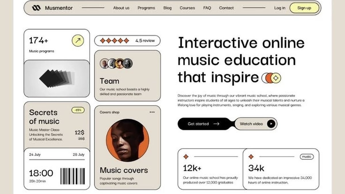 Bold blocks website design